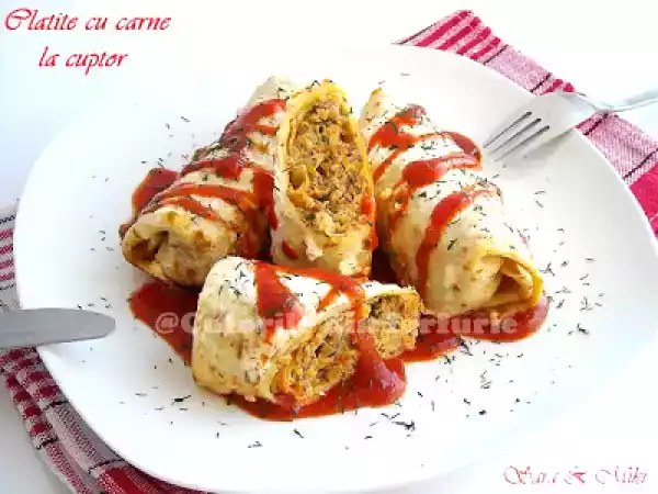 Rețetă Clatite cu carne la cuptor