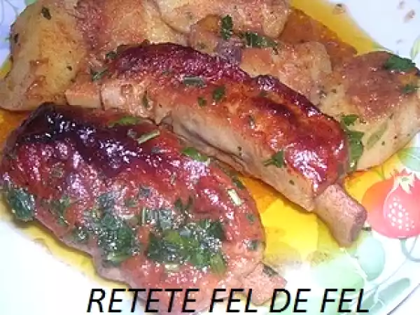 Rețetă Coaste de porc cu cartofi la cuptor