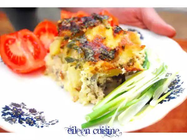 Rețetă Cartofi gratinati cu usturoi si ciuperci