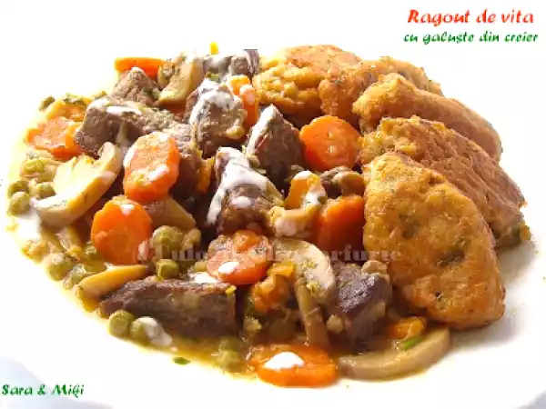 Rețetă Ragout de vita cu galuste din creier