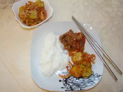 Rețetă Porc picant cu legume - gochujang bulgoghi