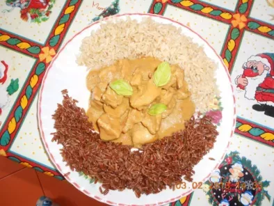 Rețetă Curry cu lapte de cocos si 2 feluri de orez