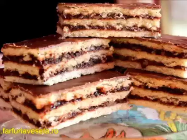 Rețetă Prajitura cu gem si nuca (de post) (reteta video)