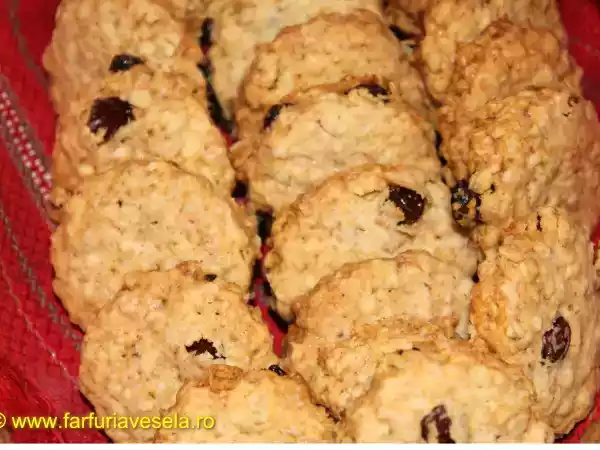 Rețetă Biscuiti de casa cu fulgi de ovaz si stafide (reteta video)