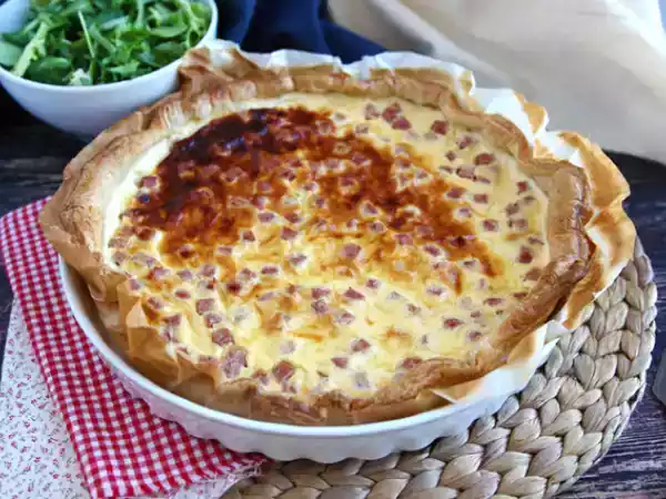Rețetă Quiche cu sunca, cascaval si iaurt-varianta light