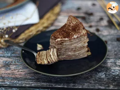 Rețetă Tort cu clătite în stil tiramisu, cu cafea și cacao