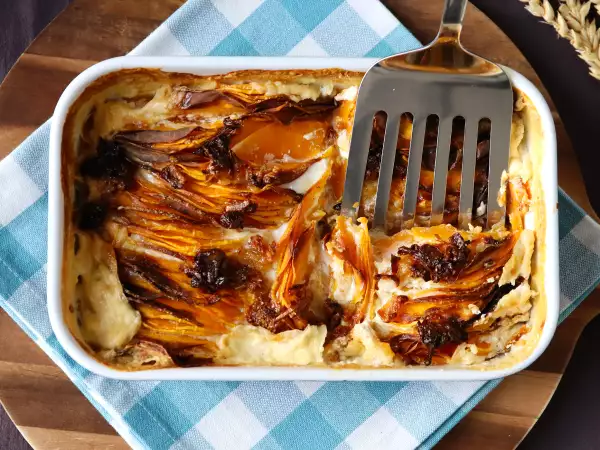 Rețetă Gratin de dovleac plăcintar preparat la air fryer, în stil dauphinois