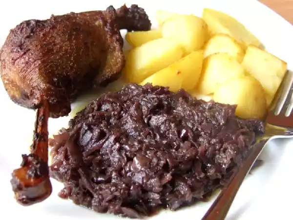 Rețetă Pulpe de gasca pe varza rosie