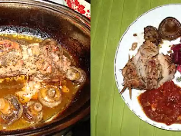 Rețetă Muschiulet de porc umplut cu ciuperci si costita!