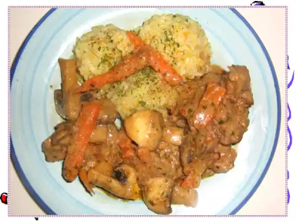 Rețetă Ficatei de pui cu ciuperci si pilaf