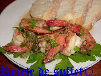 Rețetă Creveti cu usturoi (garlic shrimp)