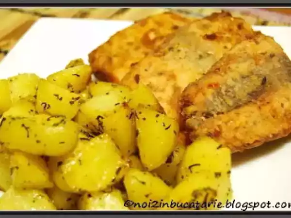 Rețetă Somon aromat cu cartofi la cuptor