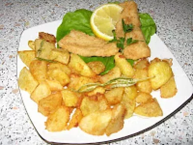 Rețetă Cartofi aurii cu fish fingers