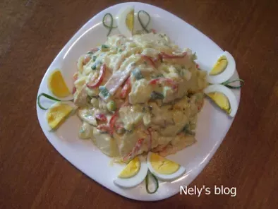 Rețetă Salata cu oua, sunca si cartofi