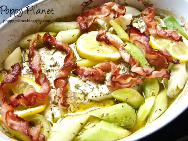 Rețetă Cod cu praz si bacon a la jamie