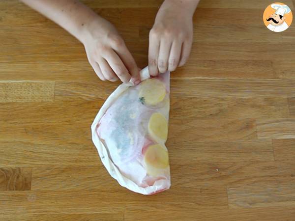 Merluciu en papillote - Preparare etapa 4