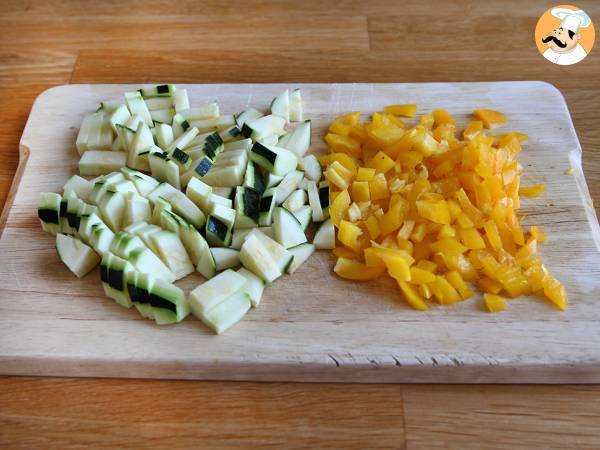 Omletă cu ardei și dovlecel - Preparare etapa 1