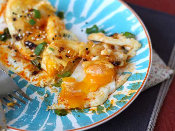 Ouă prăjite cu miere și mozzarella, micul dejun expres dulce, sărat și picant! - Preparare etapa 6