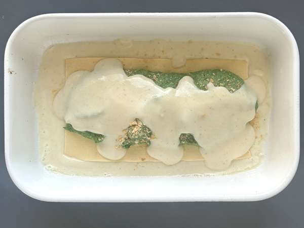 Lasagna vegetariană cu spanac și tofu, preparată în Air Fryer - Preparare etapa 7