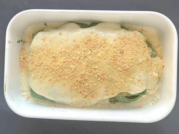 Lasagna vegetariană cu spanac și tofu, preparată în Air Fryer - Preparare etapa 8