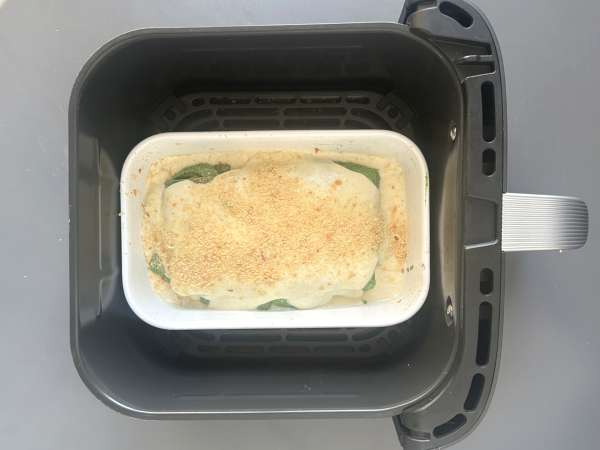 Lasagna vegetariană cu spanac și tofu, preparată în Air Fryer - Preparare etapa 9