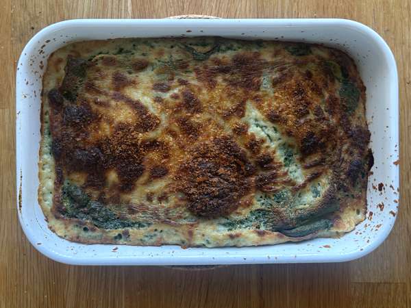 Lasagna vegetariană cu spanac și tofu, preparată în Air Fryer - Preparare etapa 10