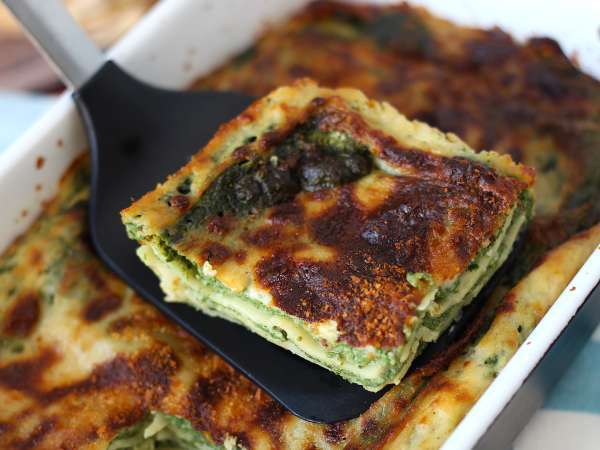 Lasagna vegetariană cu spanac și tofu, preparată în Air Fryer - Preparare etapa 11