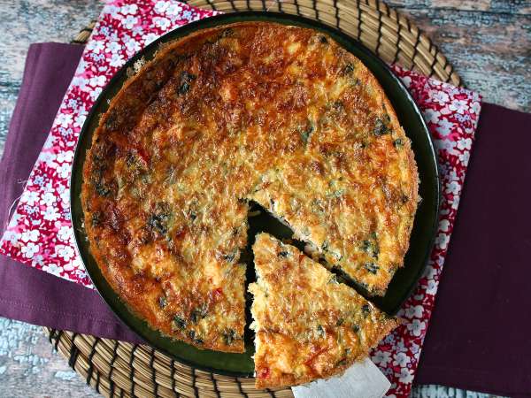 Quiche fără aluat cu somon, spanac și brânză cottage - Preparare etapa 9