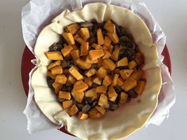 Quiche cu ciuperci și dovleac potimarron - Preparare etapa 7