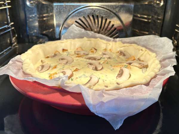Quiche cu ciuperci și dovleac potimarron - Preparare etapa 9