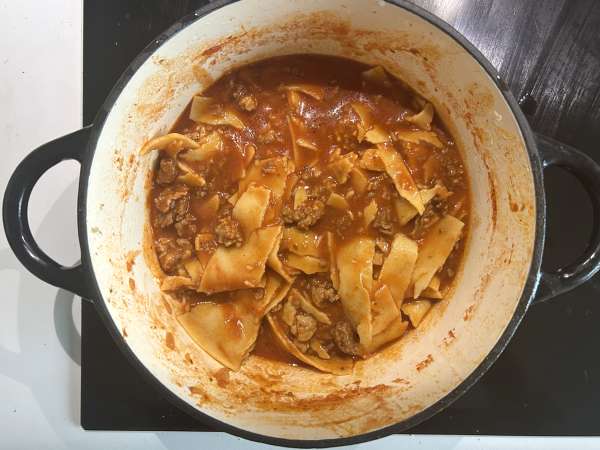 Supă de lasagna cu carne, ricotta și parmezan - Preparare etapa 5