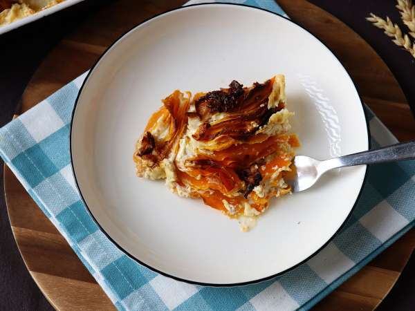Gratin de dovleac plăcintar preparat la Air Fryer, în stil dauphinois - Preparare etapa 8