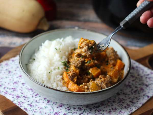 Mâncare într-o singură oală cu dovleac și carne tocată: cremoasă și reconfortantă - Preparare etapa 6