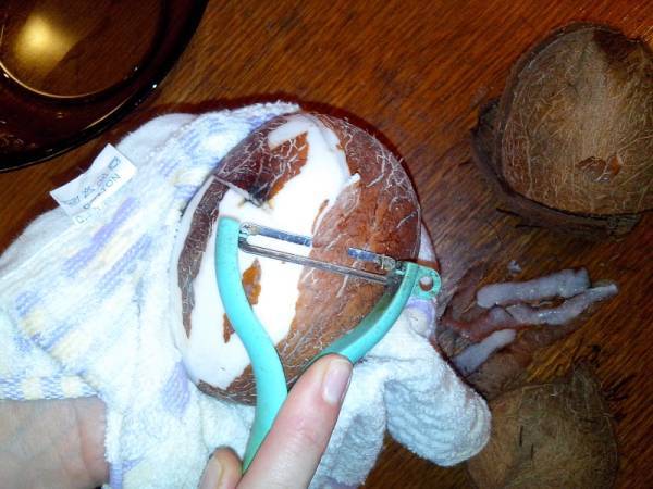 Lapte de cocos facut in casa - Preparare etapa 1