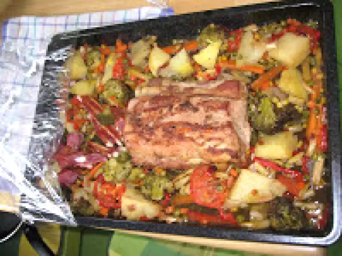 2x Muschi de porc cu legume la cuptor - 13 martie -ziua mea