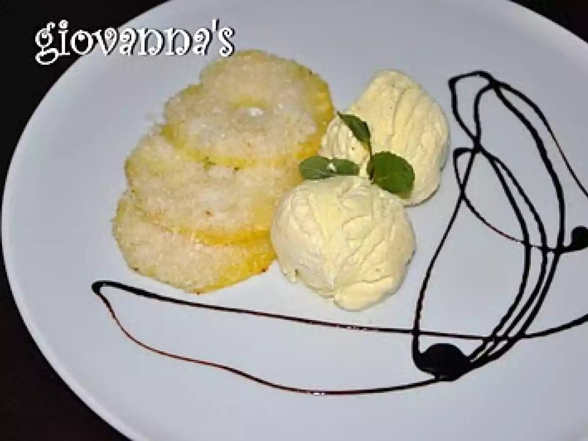 Ananas la cuptor cu nuca de cocos si miere