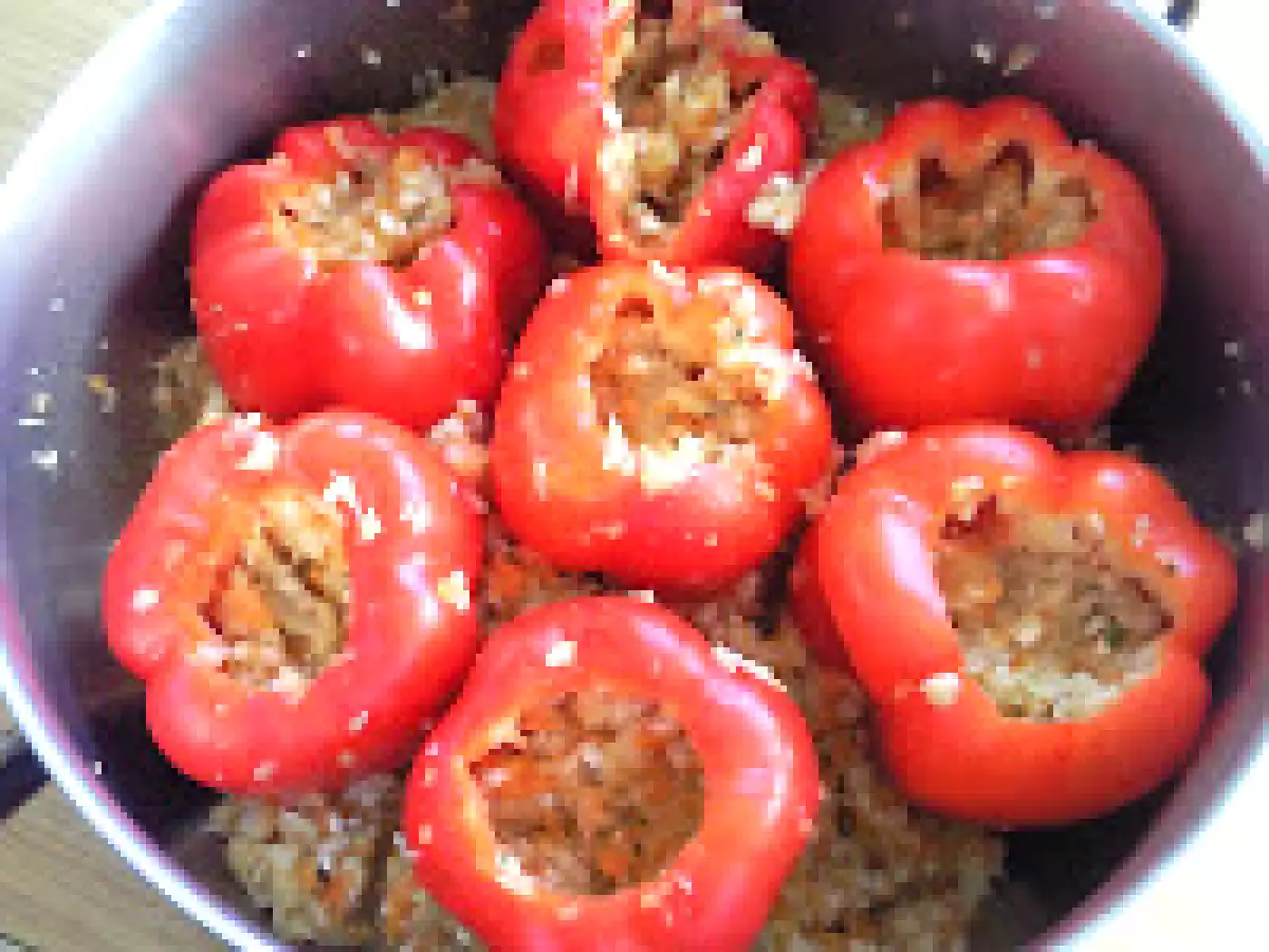 ARDEI UMPLUT CU OREZ SI NAUT /PIMIENTO RELLENO CON ARROZ Y GARBANZO - poza 5