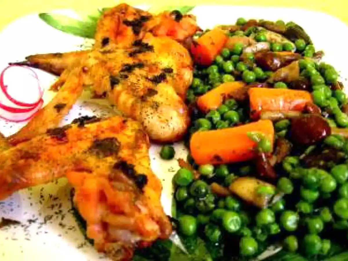 Aripioare la cuptor cu legume