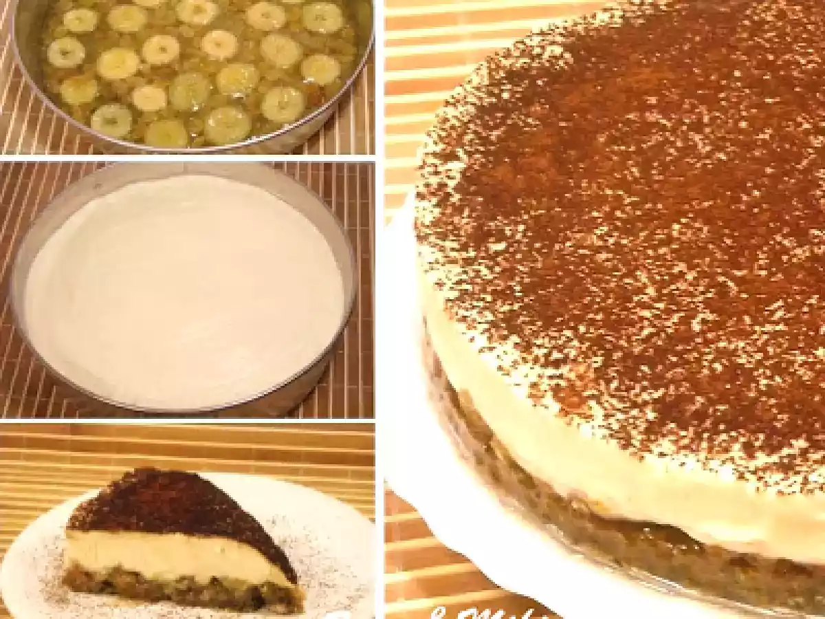 Banane pe pat de biscuiti si crema de frisca - poza 2