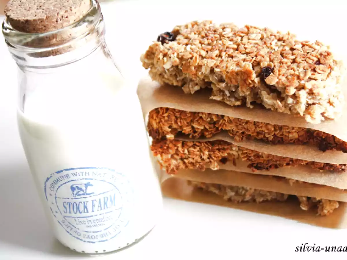 Batoane de ovaz cu banane si stafide - Flapjacks - poza 3