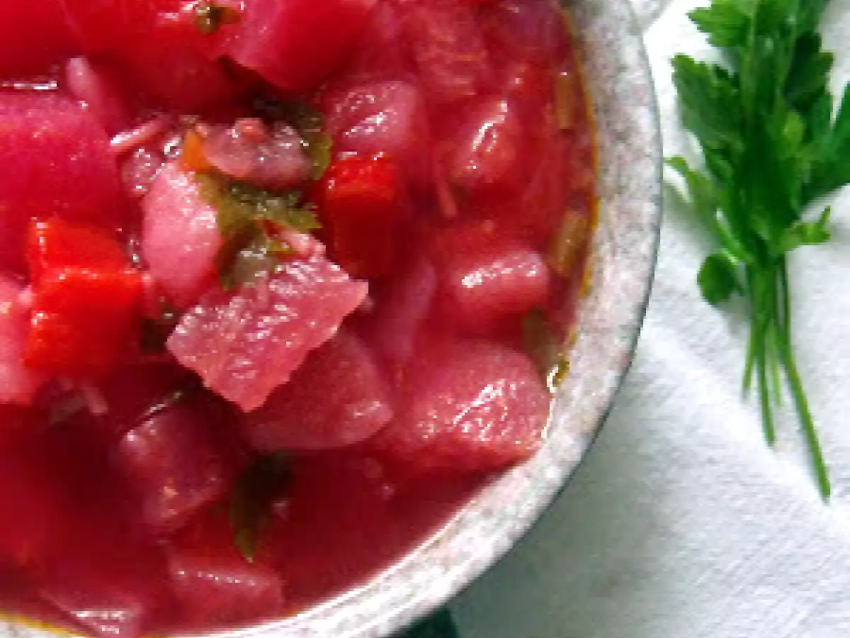 BORS CU SFECLA ROSIE(BEETROOT BORSCHT)