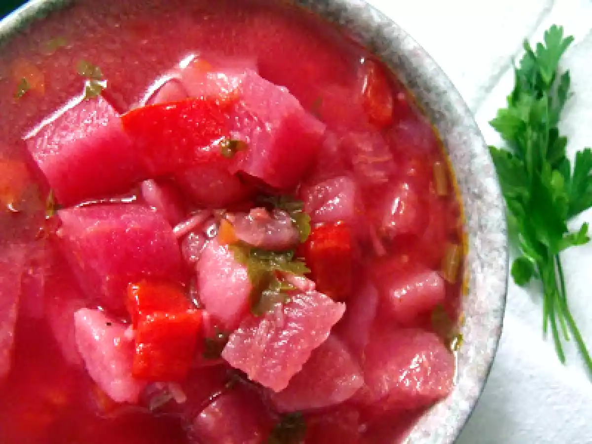 BORS CU SFECLA ROSIE(BEETROOT BORSCHT) - poza 2