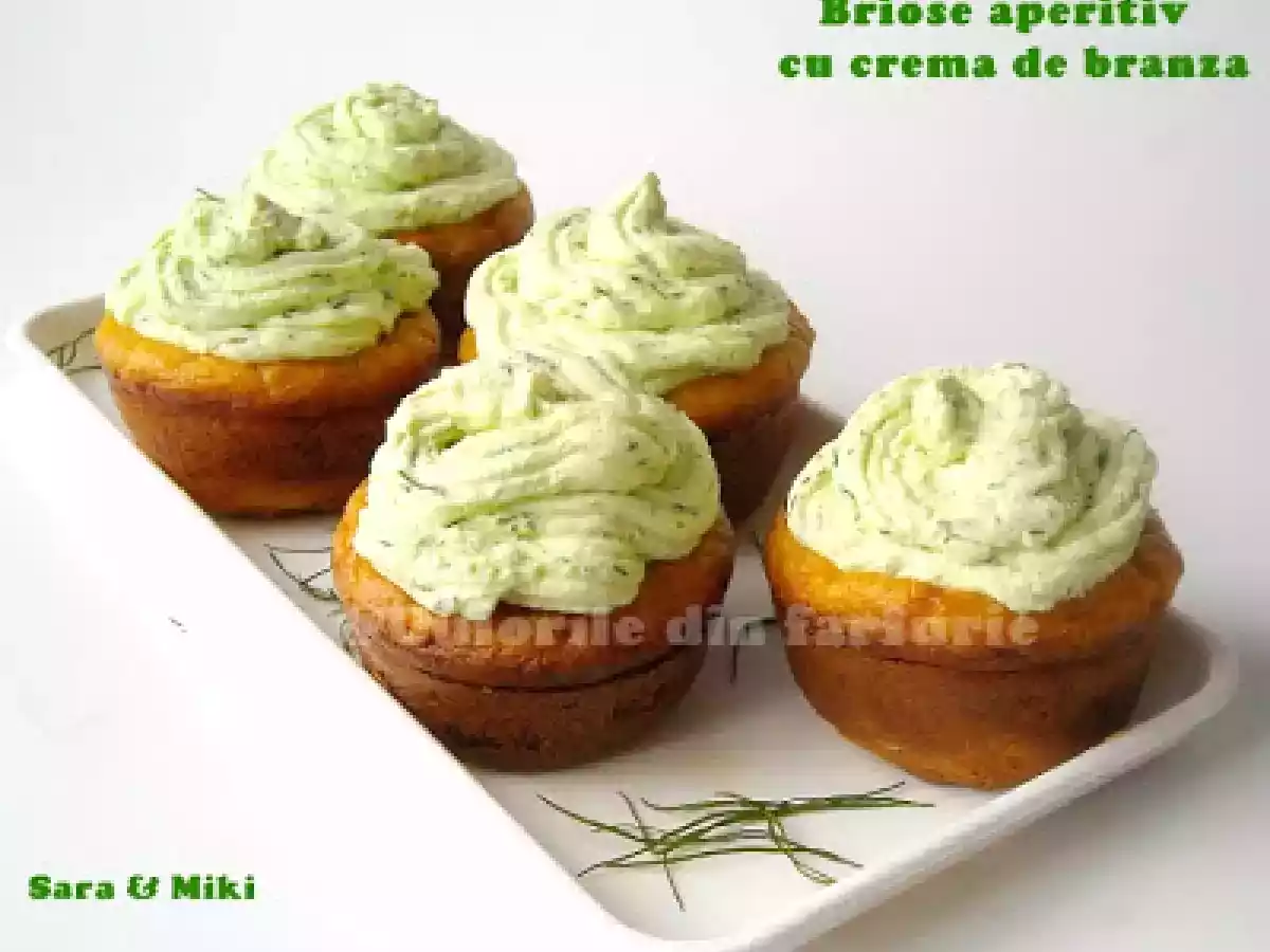 Briose aperitiv cu crema de branza