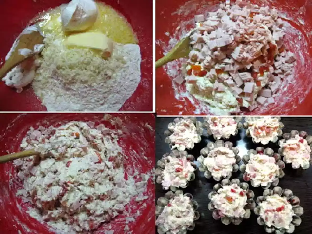 Briose aperitiv cu sunca si ardei - poza 2