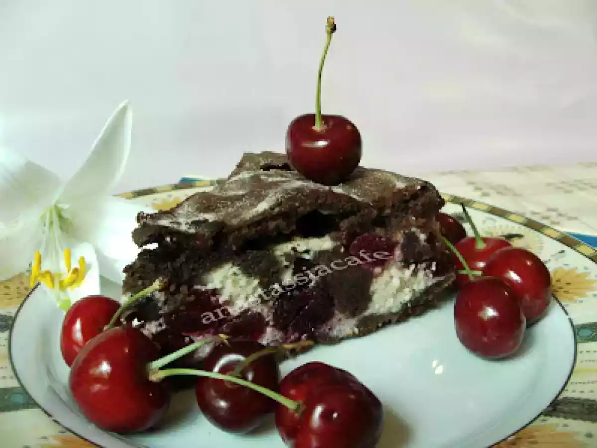 Brownie cu branza si visine