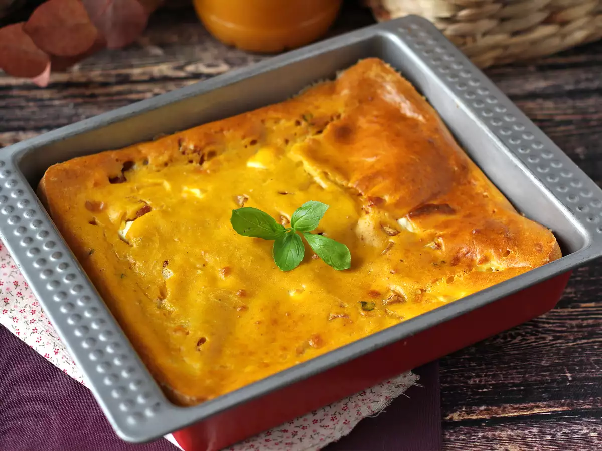Brownie savuros cu șuncă, feta și supă de dovleac - poza 2