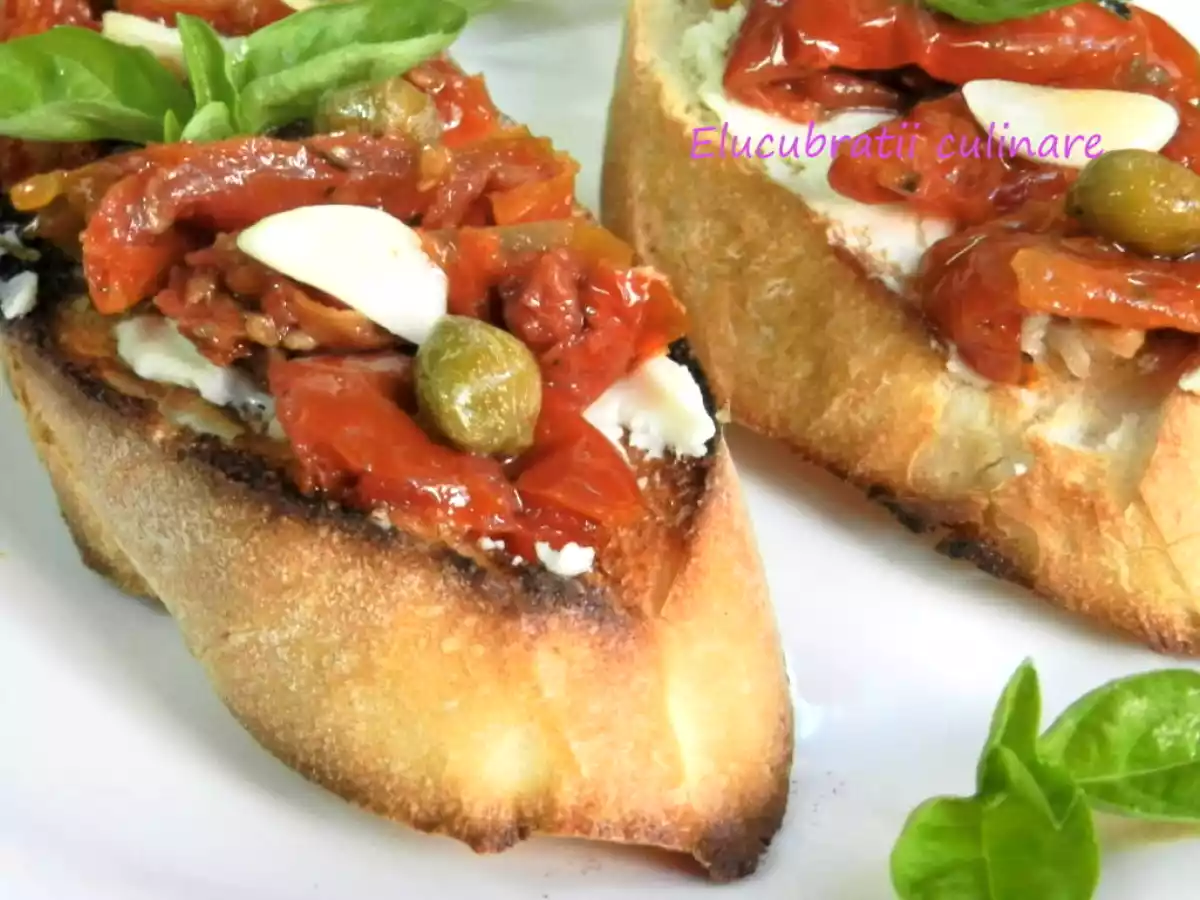 Bruschete cu roșii uscate și busuioc - poza 2