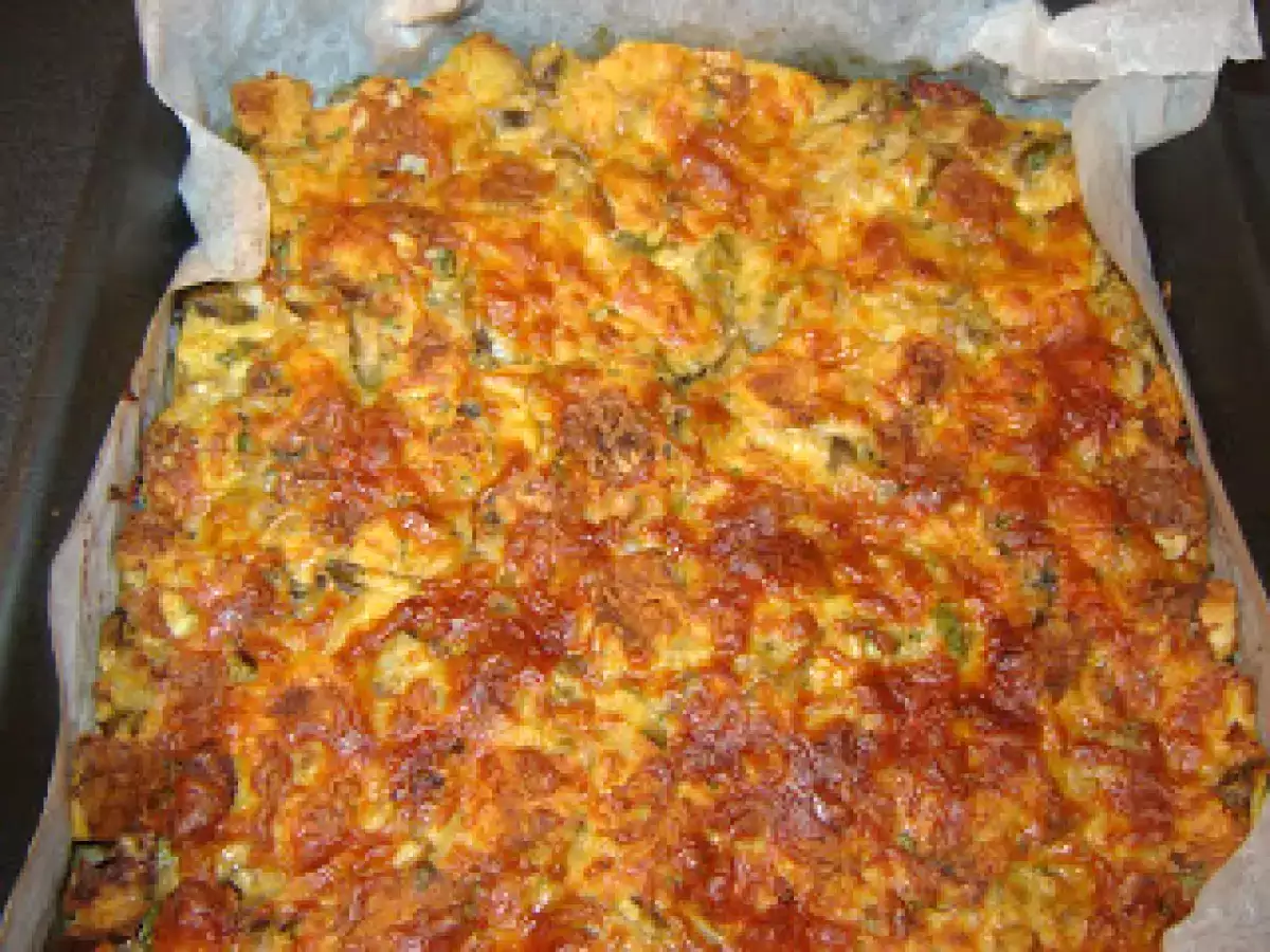 Budinca de paine cu ciuperci si carnati - poza 3