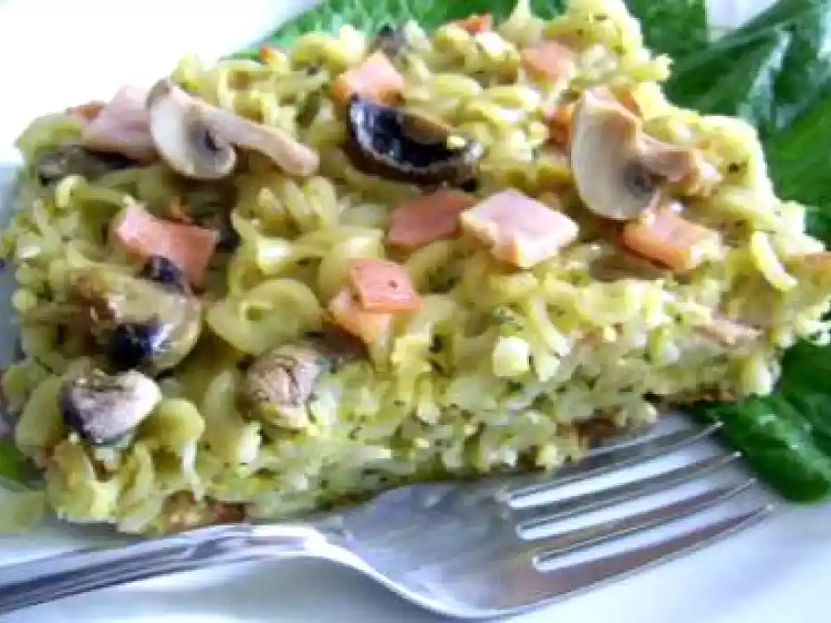 Budinca de paste cu sunca