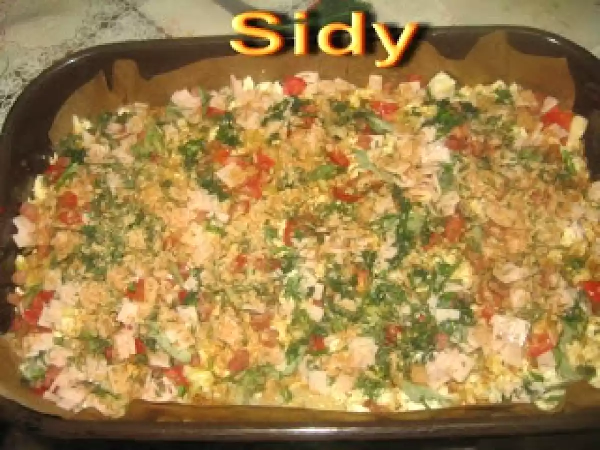 Budinca de taitei cu branza sarata